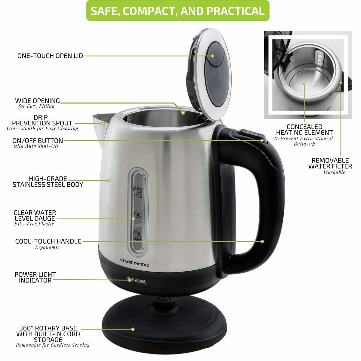 Cordless Automatic Electric Kettle