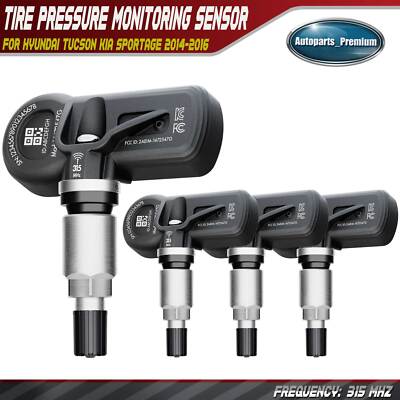 4Pcs 315MHz TPMS Tire Pressure Monitoring Sensor for Kia Forte Sportage Hyundai