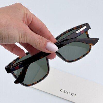 NEW Gucci GG0746S 003 Havana Green Rectangle Unisex Sunglasses BRAND NEW Gucci GG0746S 003 Havana Green Rectangle Unisex  main image 3
