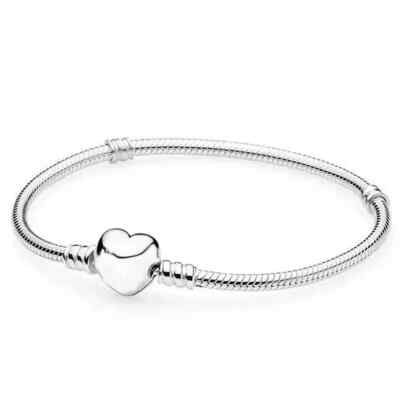 Armband Damen Silber Bettelarmband Charm Beads Herz