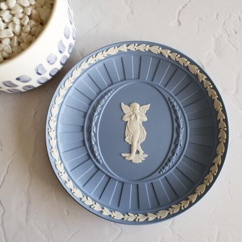 Wedgwood blue jasperware cupid pallas plate display collectable perfect. - 第 1/10 張圖片