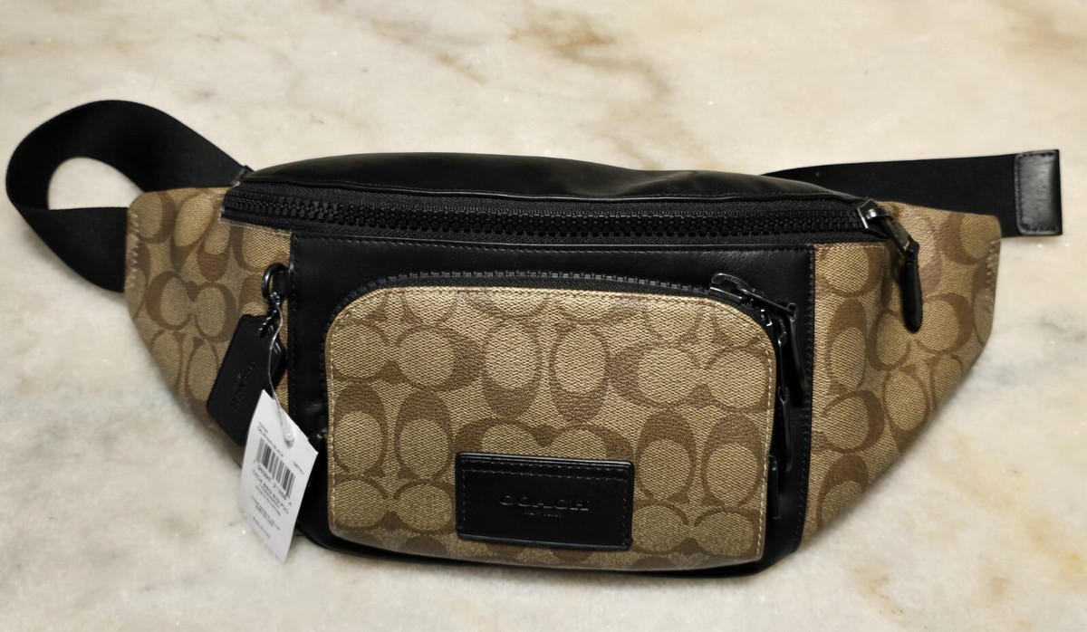NWT Coach C3765 Track Signature Belt Bag Fanny Pack Khaki NWT Coach C3765 Track Signature Belt Bag Fanny Pack Khaki