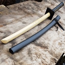 Ninjato Sword Wooden Bokken 103 cm (40.5") with tsuba and saya - Hornbeam Ninjato Sword Wooden Bokken 103 cm (40.5") with tsuba and saya - Hornbeam - Image 1