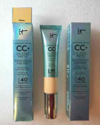 It Cosmetics CC+ Cream Foundation SPF 40 Oil-Free Matte 1.08 Oz Medium New