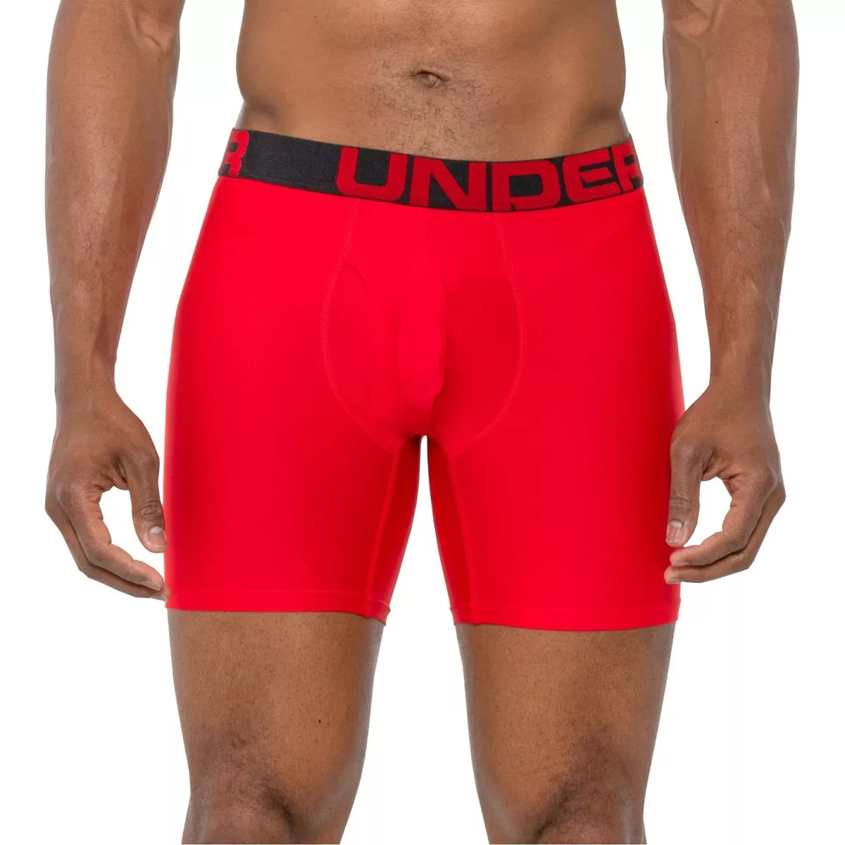 UNDER ARMOUR Tech Boxerjock 6 Boxer Brief Underwear sz XL X-Large Red  Black