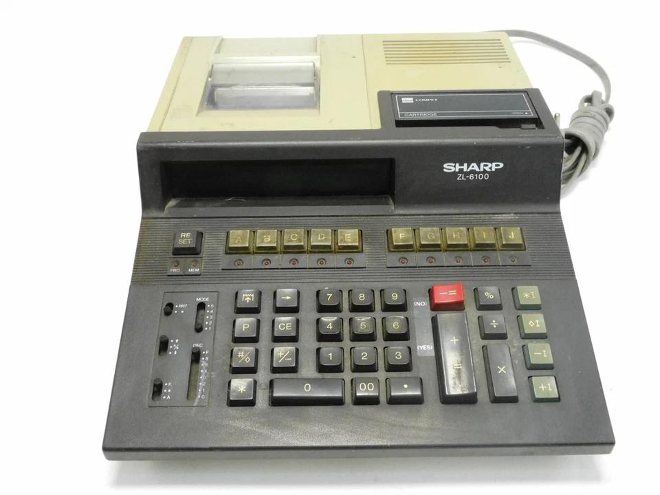 Vintage Sharp Electronic Printing Calculator ZL-6100 With Cartridges - Image 2 of 4