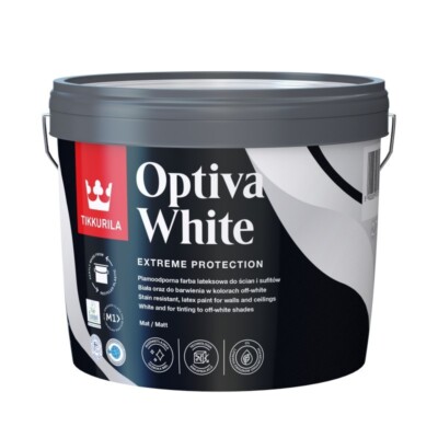 Tikkurila Optiva White Wänd und Decke Farbe Schmutzabweisend 2.7L Farbauswahl
