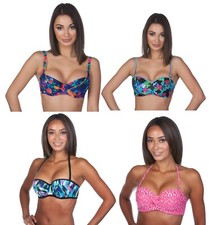 Panache & Cleo Printed Patterned Underwire Swimsuit Swim Bikini Tops Swimwear