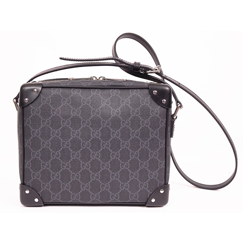 NEW $1,900 GUCCI Black Grey GG Supreme Monogram SQUARE NEW $1,900 GUCCI Black Grey GG Supreme Monogram SQUARE