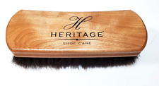 Heritage Professional Boot/Shoe Shine/Buff Brush 100 Horsehair 6" Long Dr.Brown