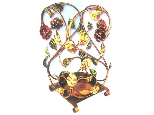 Portaombrelli porta ombrello in ferro battuto quadrato con rose da ingresso - Bild 3 von 3