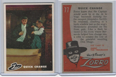 1958 Topps, Zorro, #77 Quick Change | eBay