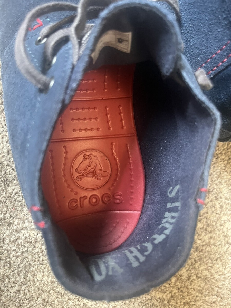 Crocs Stretch Sole Desert Chukka Boots Blue Suede | eBay UK display picture 3