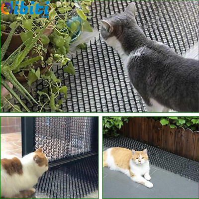 Dissuasori Per Gatti In Plastica Con Punte - Tappetino Repellente Anti Gatto Per Giardino E Aiuole - 18 Pezzi Da 15x20cm Con Picchetti - 3