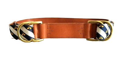Ralph Lauren RL67 Braided Blue Belt with Gold Accents POLO RALPH LAUREN Weathered Blue Braided Cotton Leather Trim  main image 3