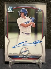 2023 Bowman Chrome 1st Chris Newell #CPACN 1st Prospect Base Chrome Auto Dodgers