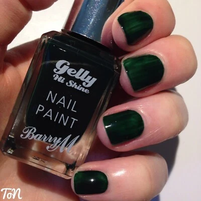 Barry M Gelly Hi Shine Nail Polish in Black Pistachio 10ml *3 For 2*