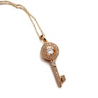 <!--F#f_0--> ITALINA 18K ROSE GOLD PLATED GENUINE CLEAR CUBIC ZIRCONIA KEY NECKLACE <!--F/-->