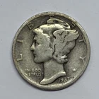 1937 Mercury Dime Silver Winged Liberty Head Philadelphia Mint Estate Coin