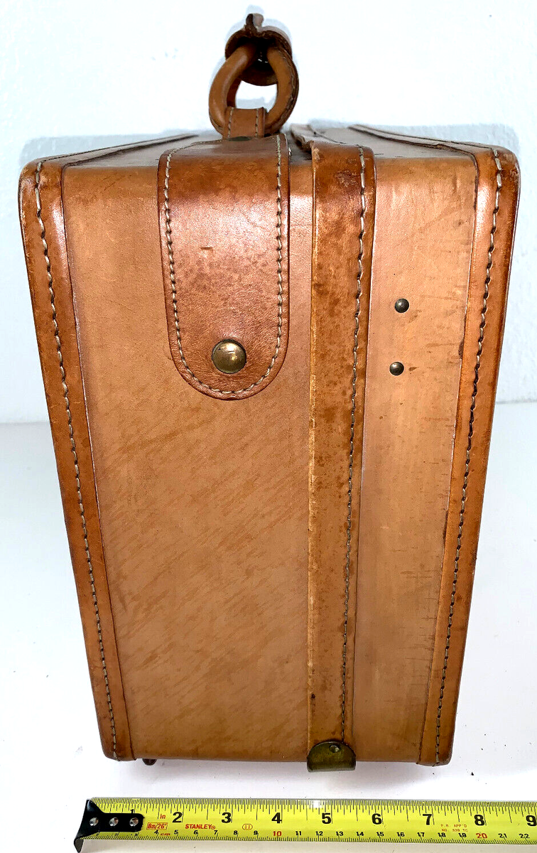 Early Original Vintage Hartmann Leather Suitcase Luggage