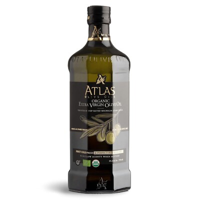 Atlas Organic Cold Pressed Moroccan Extra Virgin Olive Oil, Polyphenol Rich, NEW