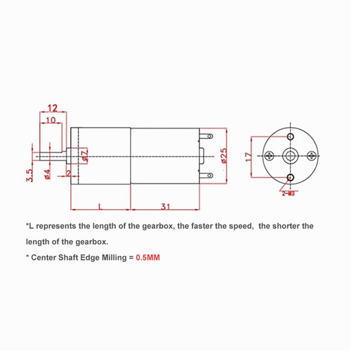 Miniature Gear Motor 5W 12V 24V DC 5-500RPM Low Speed Large Torque Motors CW/CCW - Picture 5 of 7