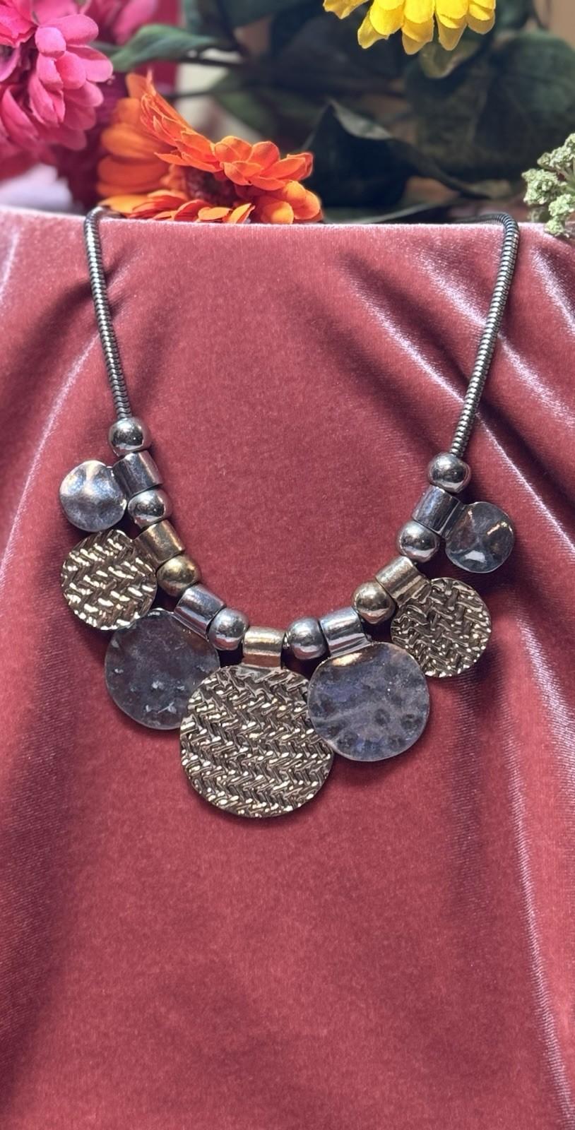 Erica Lyons Silver Gold Statement Reversible Disc… - image 1