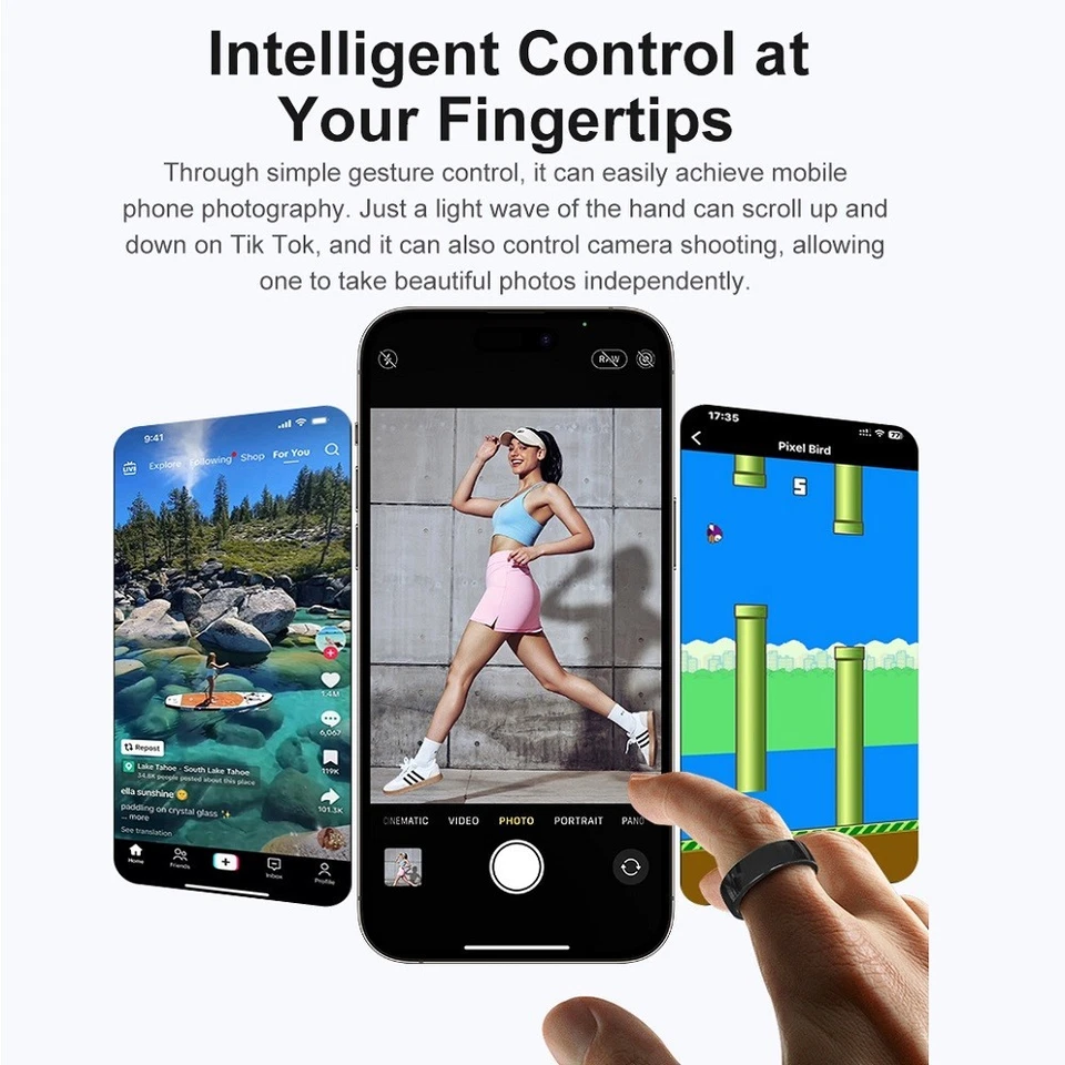 R12 Keramik SmartRing 5ATM Wasserdicht Herzfrequenz Blutsauerstoff Schlafmonitor - Bild 4 von 4