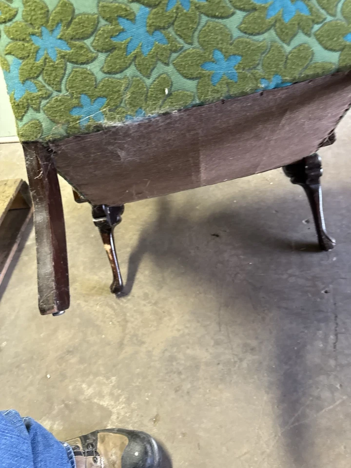 Silla armada garra estampado verde vintage Foto 4 de 4