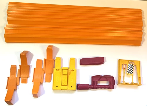 VTG 1969 Hot Wheels Dual-Lane Racing Set - Launcher, Finish Line, Clamp, 2 Loops