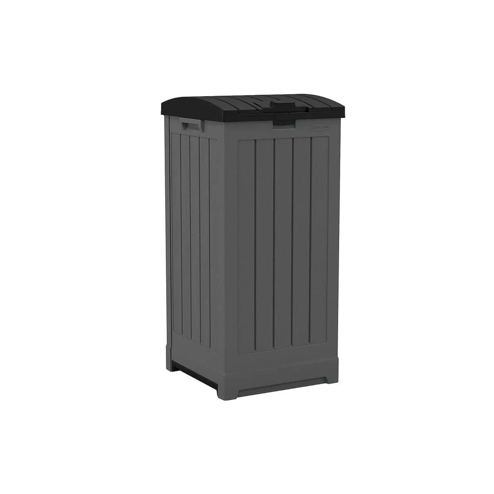 Suncast #GH3900. 39 Gallon Trash Hideaway Resin Garbage Can for Patio Deck Yard - Image 2 of 4