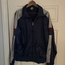 Vintage Nike Blue Tag Navy Track Jacket Size XL 80s