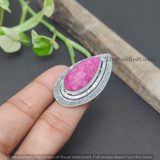 Red Ruby 925 Sterling Silver Plated Handmade Ring Statement Jewelry Boho Ring