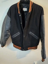 READ Vintage Ripon Black Wool & Leather  Varsity Letterman Jacket Size 50 USA