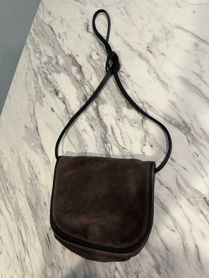 Bottega Veneta Suede Deep Cool Brown Purse Bag *not Original Strap*