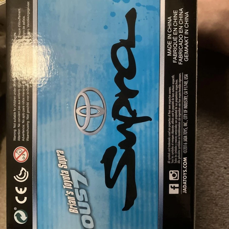 Brian's Toyota Supra Mini Car 1/18 Scale Fast and Furious White Used - Image 4 of 4