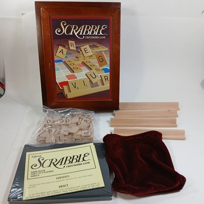 Scrabble Vintage Game Collection, Wooden Bookshelf Edition, Target Ed, COMPLETE