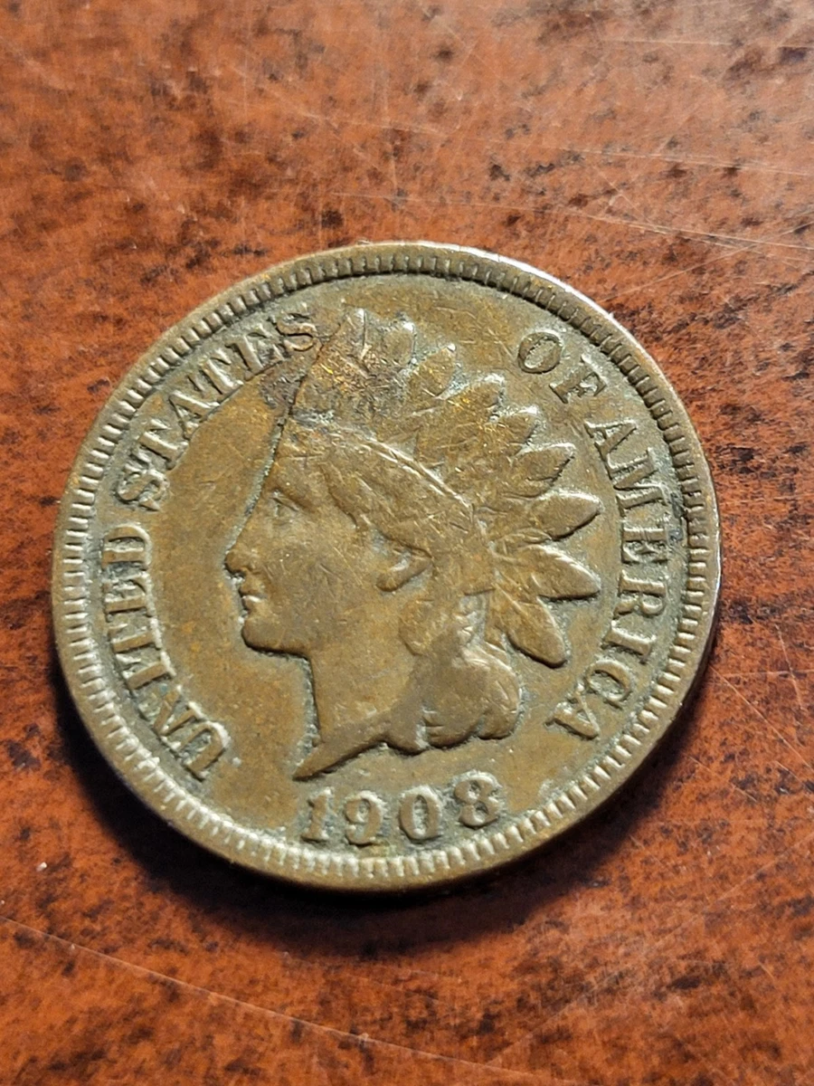 San Francisco 1908 Year Indian Head Small Cents (1859-1909) for