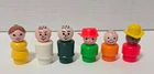 Vintage Fisher Price Little People Lot of 8 Figures Cowboy Green Pan Head