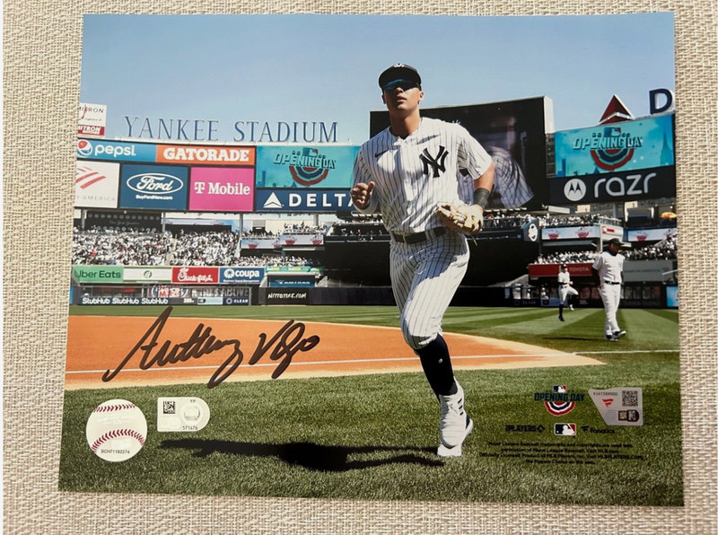 Rare NY Yankees Anthony Volpe Rookie 2023 Opening Day Auto Photo MLB Authentic