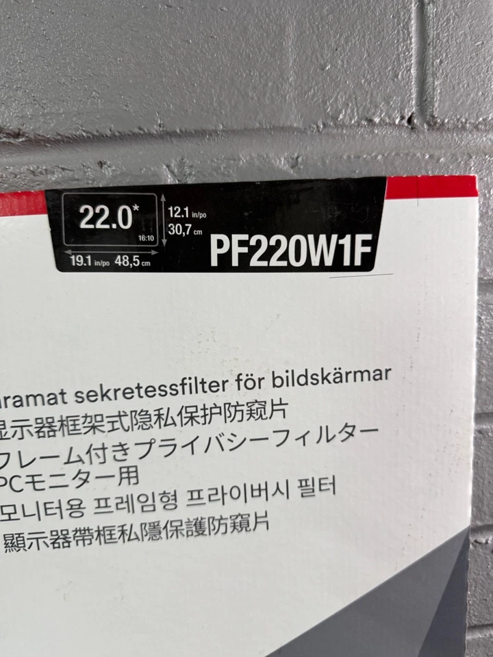 3M PF220W1F Framed Privacy Filter for 22" Widescreen Monitor 16:10 - Image 4 of 4