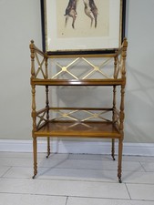 Yew Tree Wood Regency Style Two Tier Shelves Bar Or Hall Table Free Postage 
