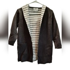 Zara Sweater Girls 9 Gray Hooded Open Classic Casual Preppy School Outdoor