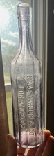 RARE AMETHYST PANELED FOOD BOTTLE HAAS, BARUGH & CO. LOS ANGELES, CA 1890s L@@K