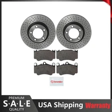 Brembo Rear Brake Kit Xtra Drilled Disc Rotors Ceramic Pads For S60 S80 V70 XC70