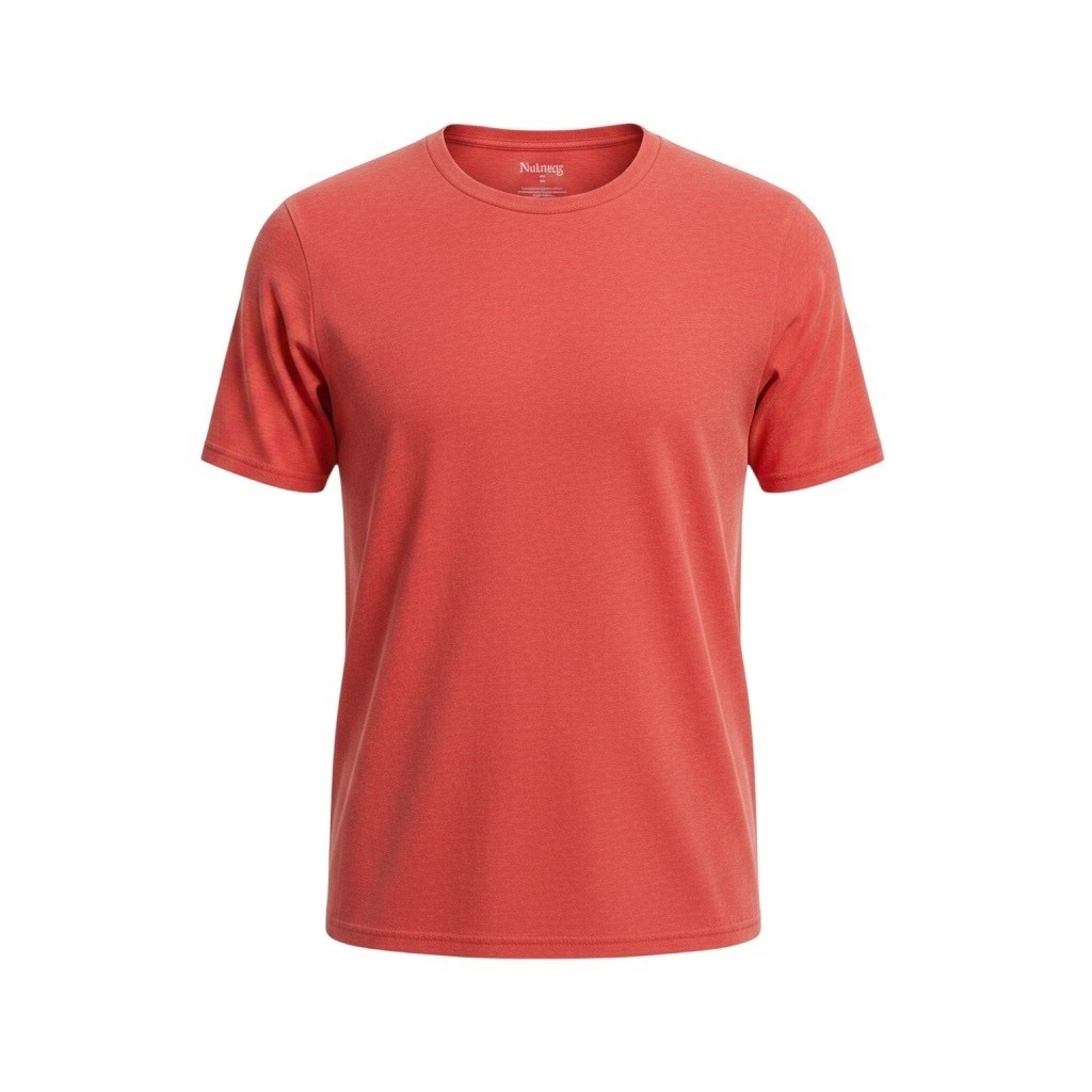 Nutmeg T-Shirt Men's Uk Size XL Red Short Sleeve Crew Neck 100% Cotton