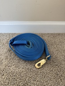 25’ Nylon Blue Lunge Line With Handle End And Snap Hardware