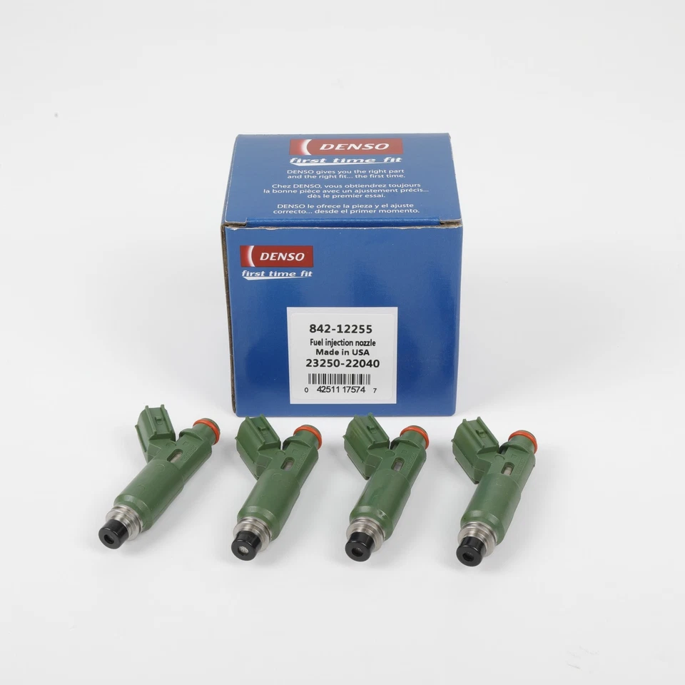 4X 23250-22040 DENSO Fuel Injectors Fit For Toyota Corolla Celica 1.8L 2000-07 - Imagem 2 de 4