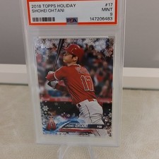Topps 2018 Holiday Shohei Ohtani Angels Rookie Baseball #HMW17 PSA 9