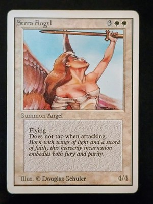 Magic the Gathering - 1 x Serra Angel - Unlimited Edition - Mtg - Old School 